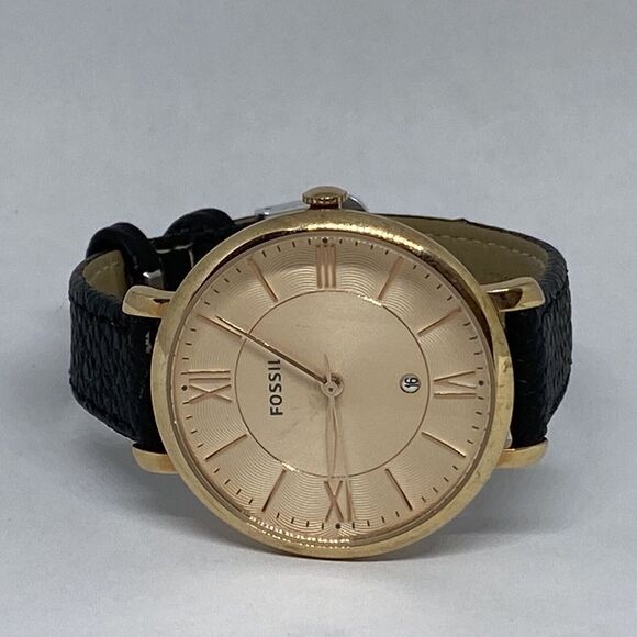 Fossil ES3707 Women's Black Leather Analog Dial Quartz Genuine Watch QB489 - Picture 7 of 12